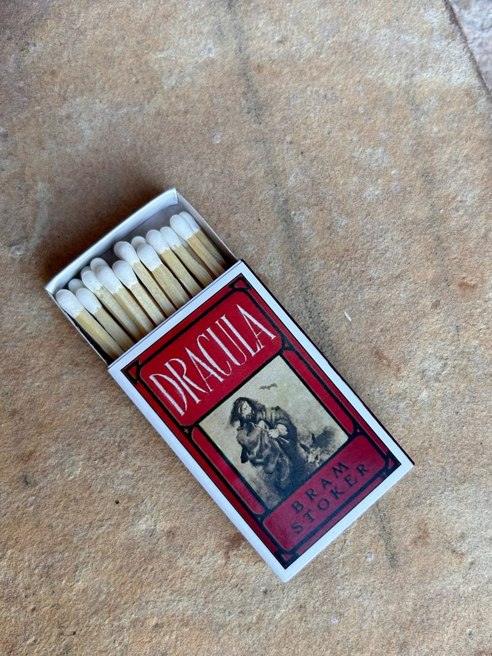 Dracula Bram Stoker Novel Matchbox - Red and White Brand New - Picture 4 of 6